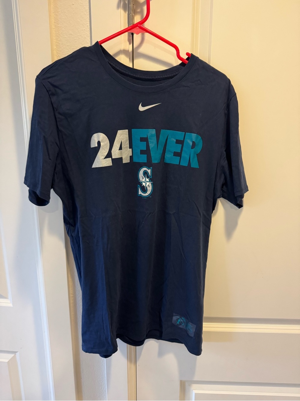 Nike Navy & Teal '24EVER' Mariners Graphic Tee Size L